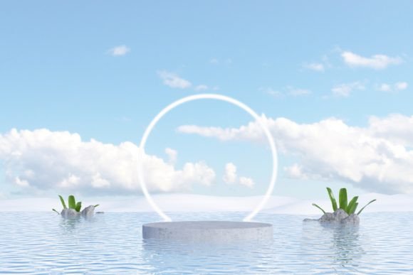 Download Product Podium with a Neon Circle - Premium Resources