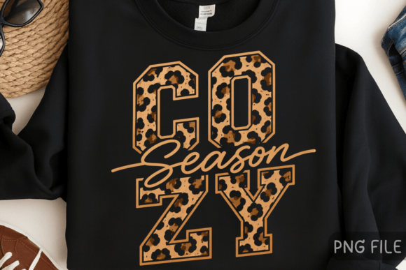 Download Cozy Season Leopard PNG, Retro Design - Design Collection