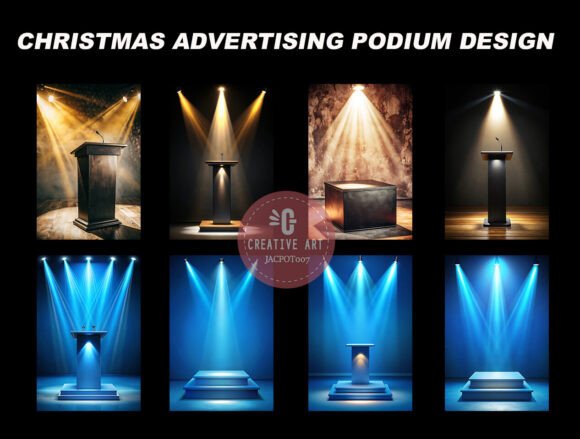 Download Christmas Advertising Podium Design - Design Collection