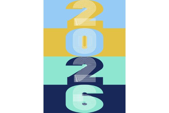 Download Retro Cover Background with 2026 Number - Number Collection