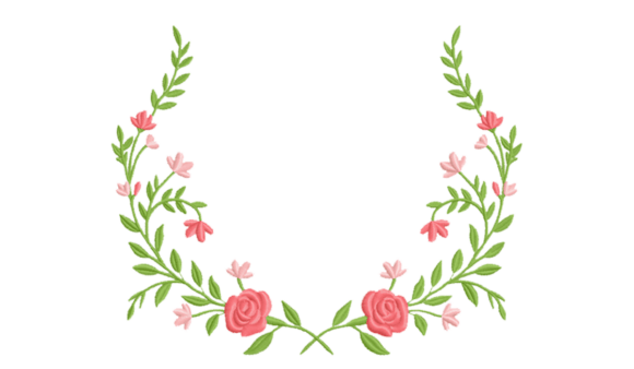 Download Floral Embroidery Frame Design Roses - Design Collection