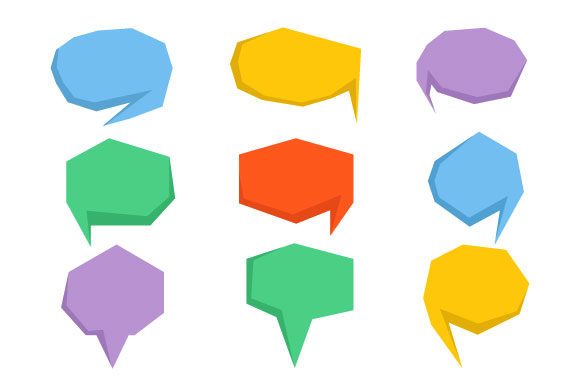 Download Colorful Comic Speech Bubble Vector Set - Premium Resources