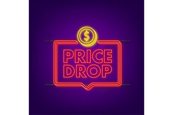 Download Price Drop Neon Banner Template Design. - Design Collection