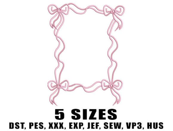 Download Rectangle Ribbon Frame Embroidery Design - Design Collection