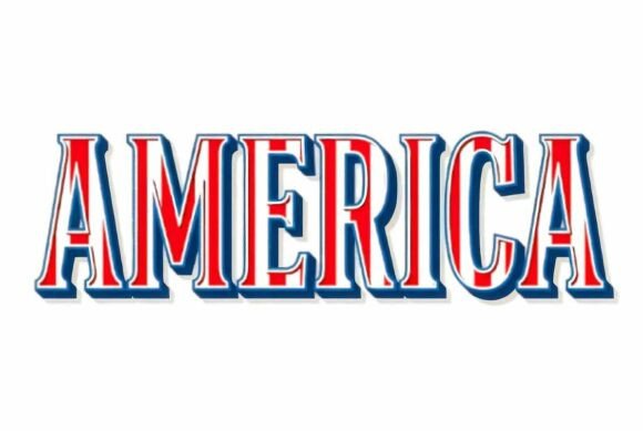 Download "AMERICA" Patriotic Text Design Clipart - Design Collection
