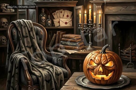 Download Spooky Living Room Halloween Decor Art - Decor Collection