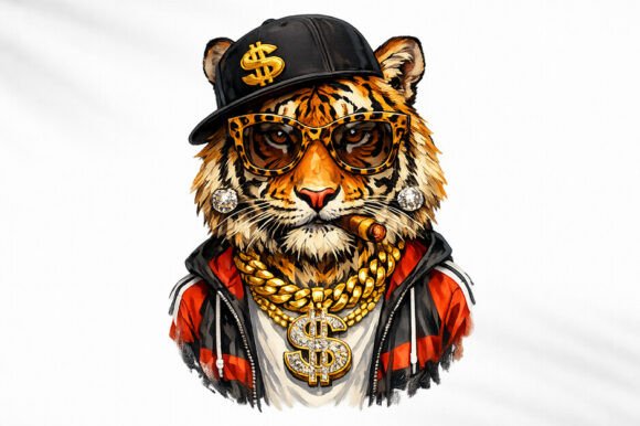 Download Glam Tiger Leopard Print PNG Art Design - Design Collection