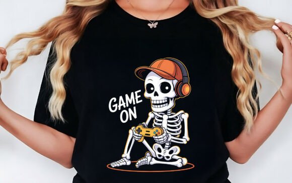 Download Game on Skeleton Funny Shirt Design PNG - Design Collection