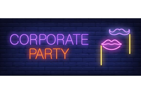 Download Corporate Party Neon Sign. Glowing Inscr - Neon sign Collection