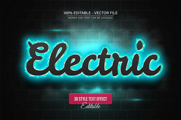 Download Electric Neon Typography Editable Design - Design Collection