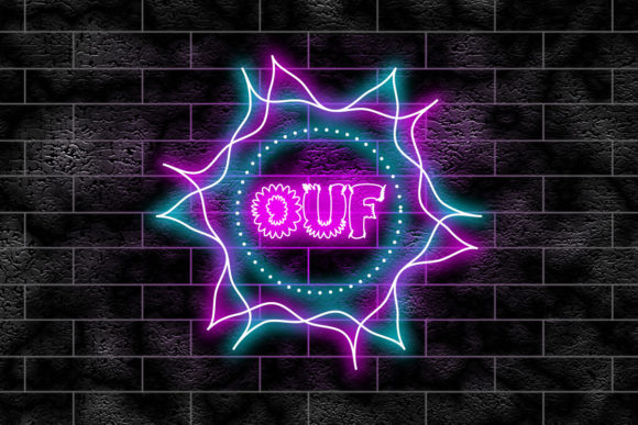 Download Neon Sign on a Brick Wall - Ouf - Neon sign Collection