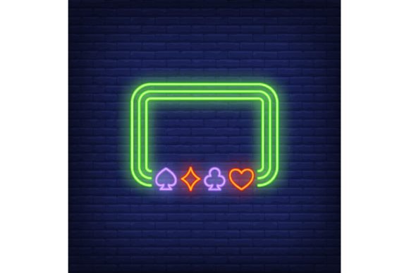Download Poker Game Application Frame Neon Sign. - Neon sign Collection