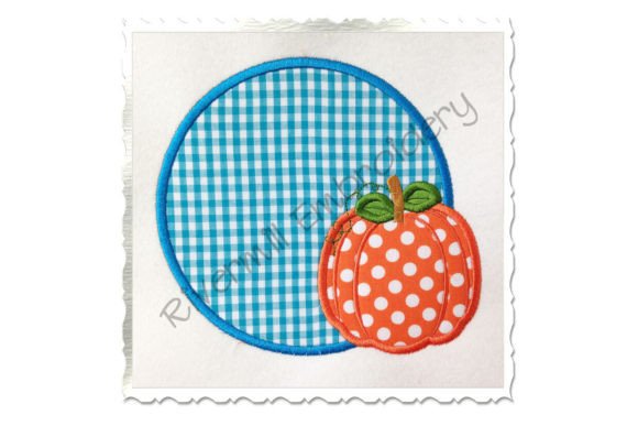 Download Applique Pumpkin Circle Frame Design - Design Collection
