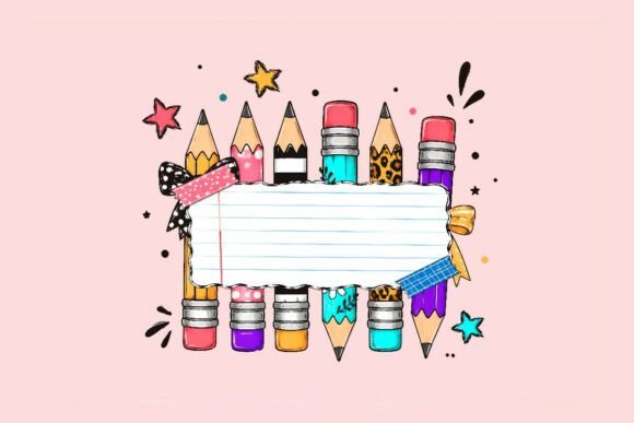 Download Pencil Supplies Clipart Frame Design - Design Collection